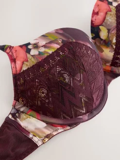 Beha's|B by Ted Baker Aubergine Purple Floral Triple Boost Bra