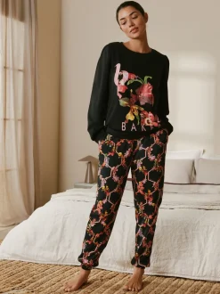 Pyjama's|Loungewear*B by Ted Baker Black Floral Black Pyjamas