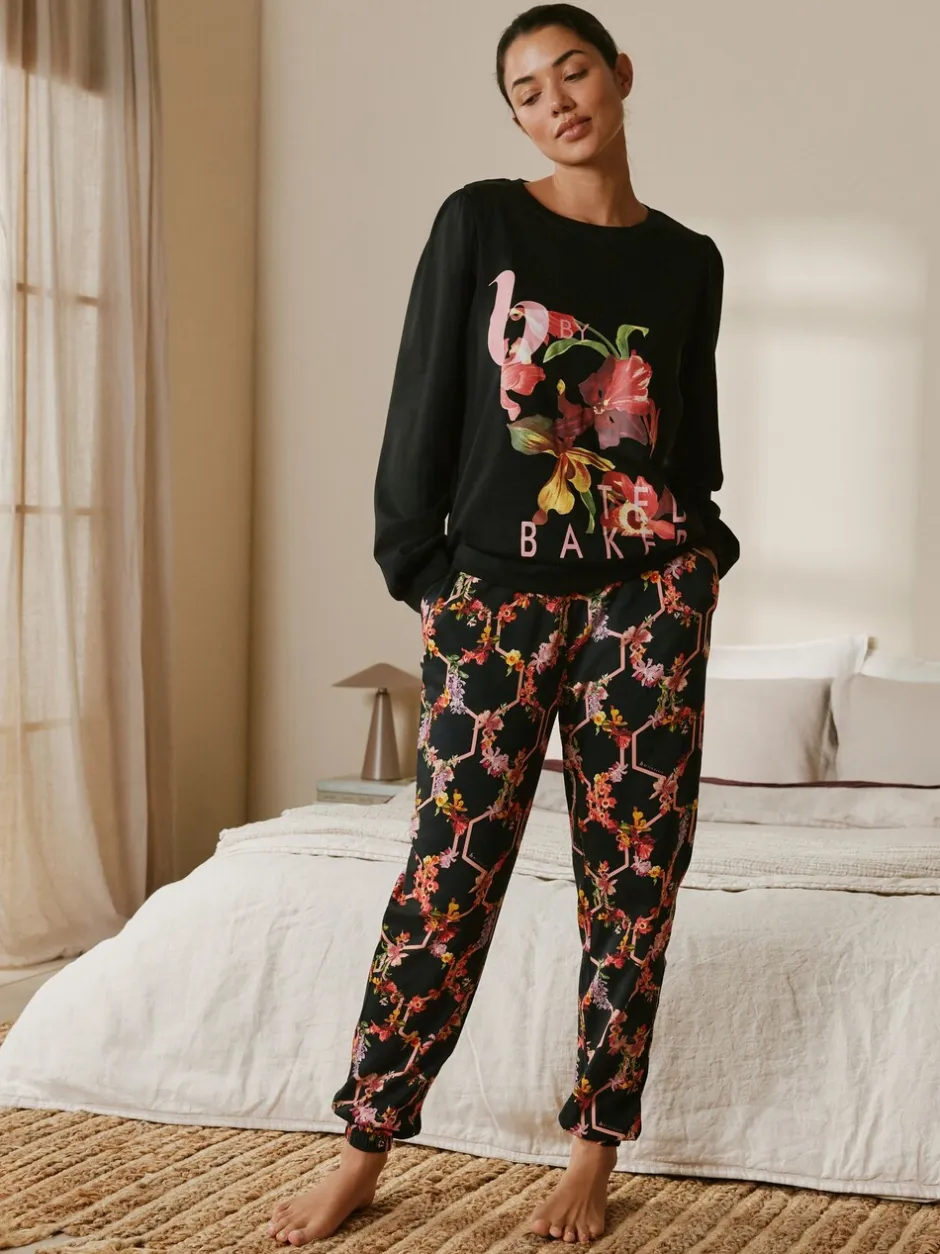 Pyjama's|Loungewear*B by Ted Baker Black Floral Black Pyjamas