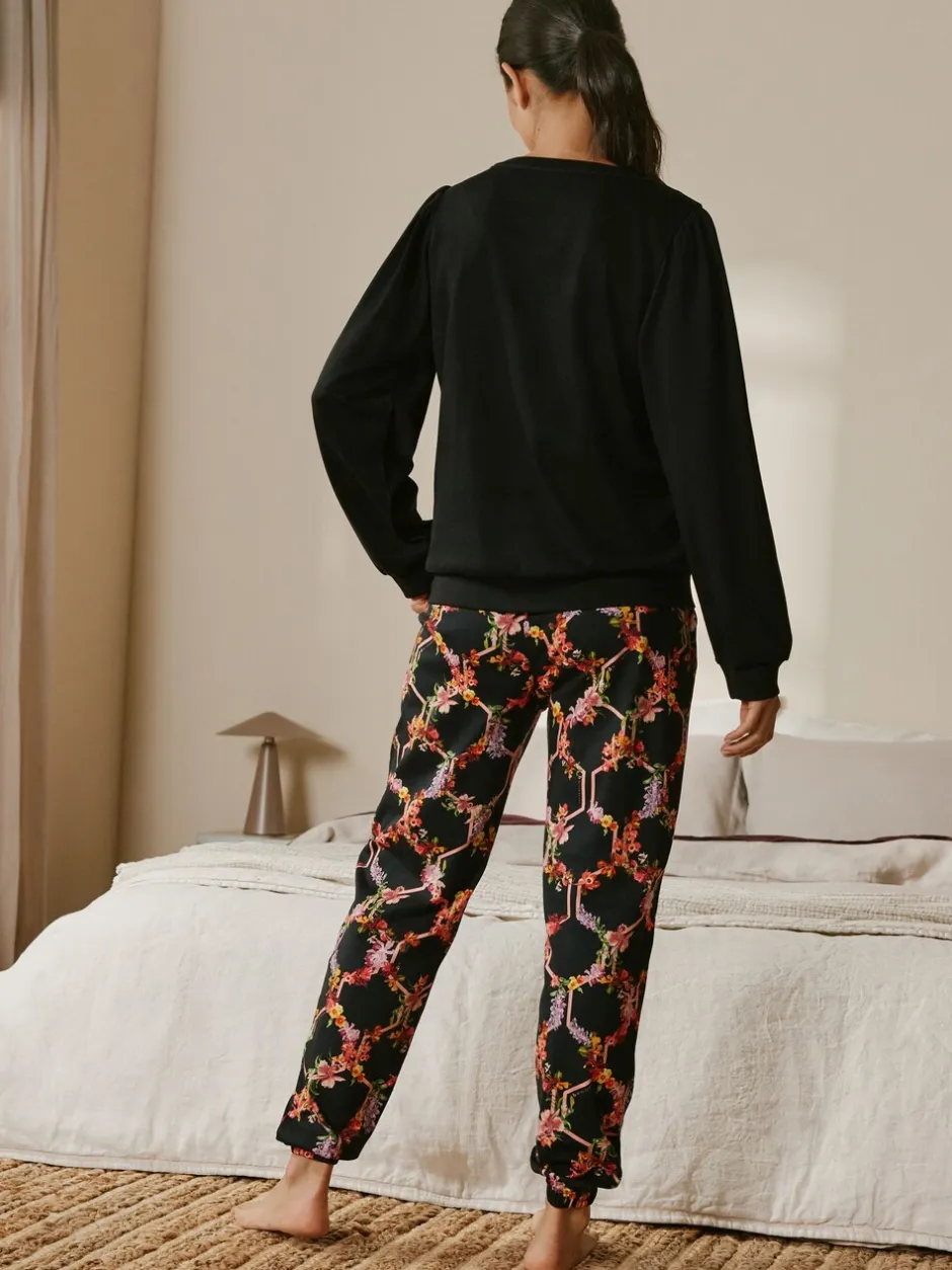 Pyjama's|Loungewear*B by Ted Baker Black Floral Black Pyjamas