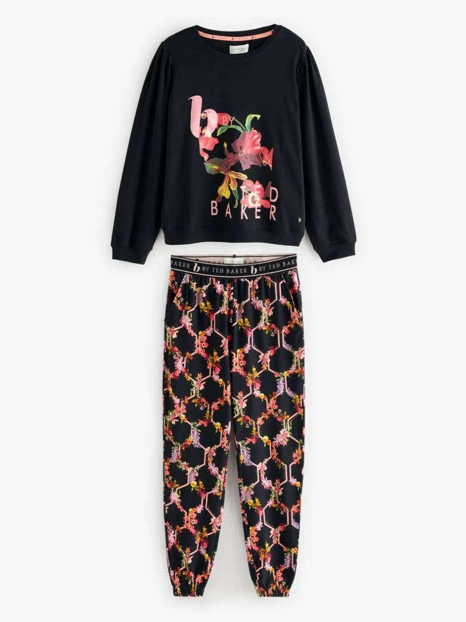 Pyjama's|Loungewear*B by Ted Baker Black Floral Black Pyjamas