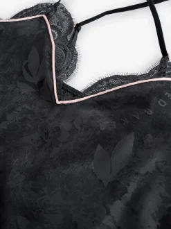 Pyjama's|Loungewear|B by Ted Baker Black Jacquard Floral Cami Pyjamas