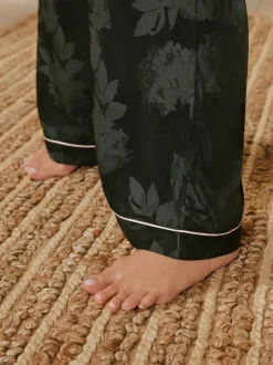 Pyjama's|Loungewear|B by Ted Baker Black Jacquard Floral Cami Pyjamas