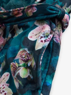 Badjassen|Alle Nacht- En Loungekleding|B by Ted Baker Blauwgroene knusse bloemenbadjas