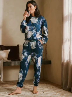 Pyjama's|Alle Nacht- En Loungekleding|B by Ted Baker Blue Floral Twosie Pyjamas