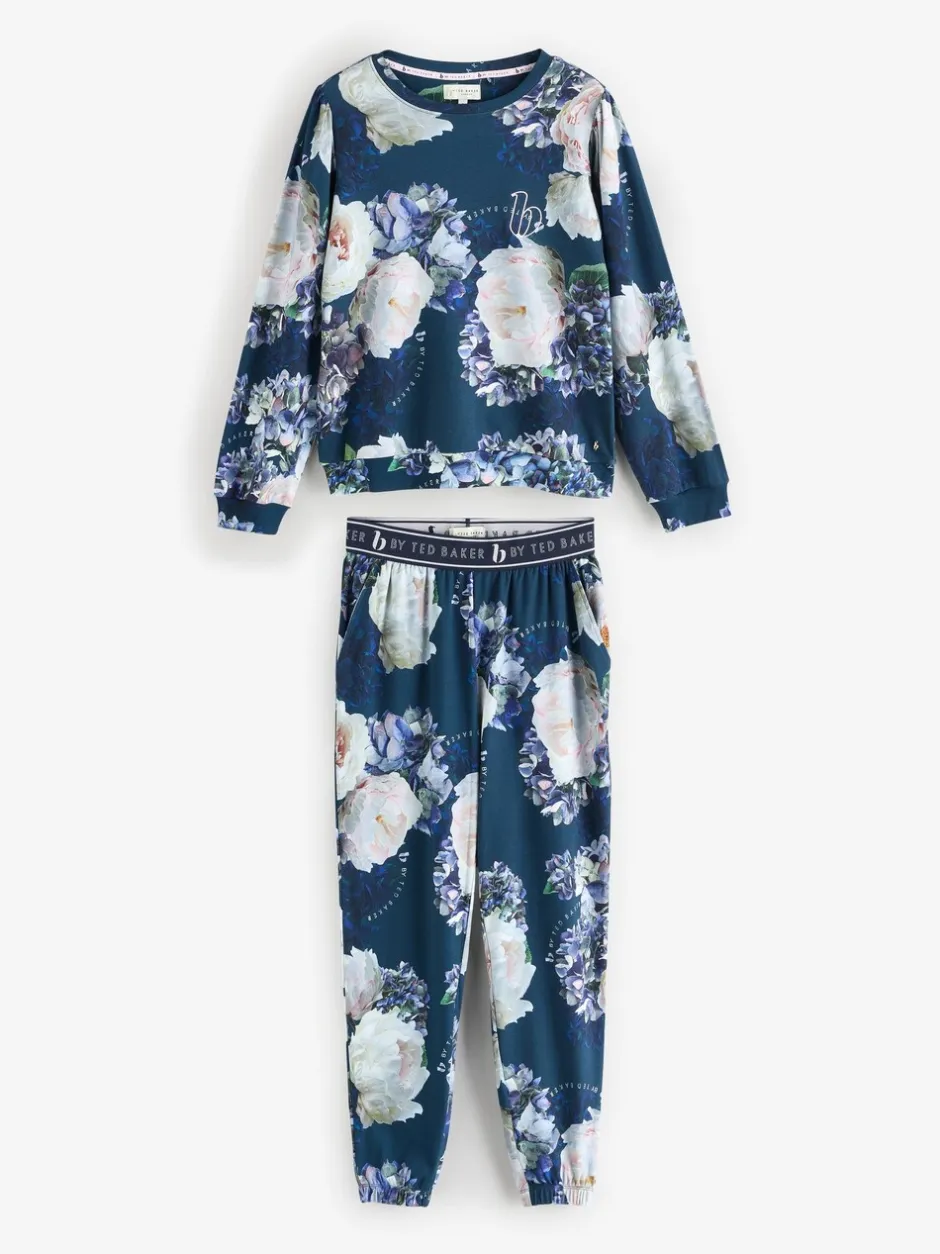 Pyjama's|Alle Nacht- En Loungekleding|B by Ted Baker Blue Floral Twosie Pyjamas