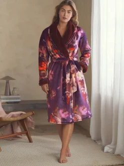 Badjassen|Alle Nacht- En Loungekleding|B by Ted Baker bordeauxrode comfortabele kamerjas