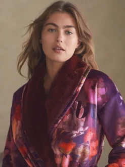 Badjassen|Alle Nacht- En Loungekleding|B by Ted Baker bordeauxrode comfortabele kamerjas