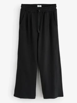 Broeken|B by Ted Baker Knit Rib Wide Leg Black Trousers