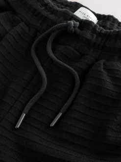 Broeken|B by Ted Baker Knit Rib Wide Leg Black Trousers