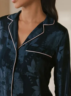 Pyjama's|Loungewear|B by Ted Baker Navy Jacquard Button Through Pyjamas