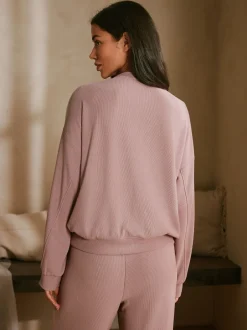 Pyjama's|Loungewear*B by Ted Baker Pink Ottoman Rib Lounge Top