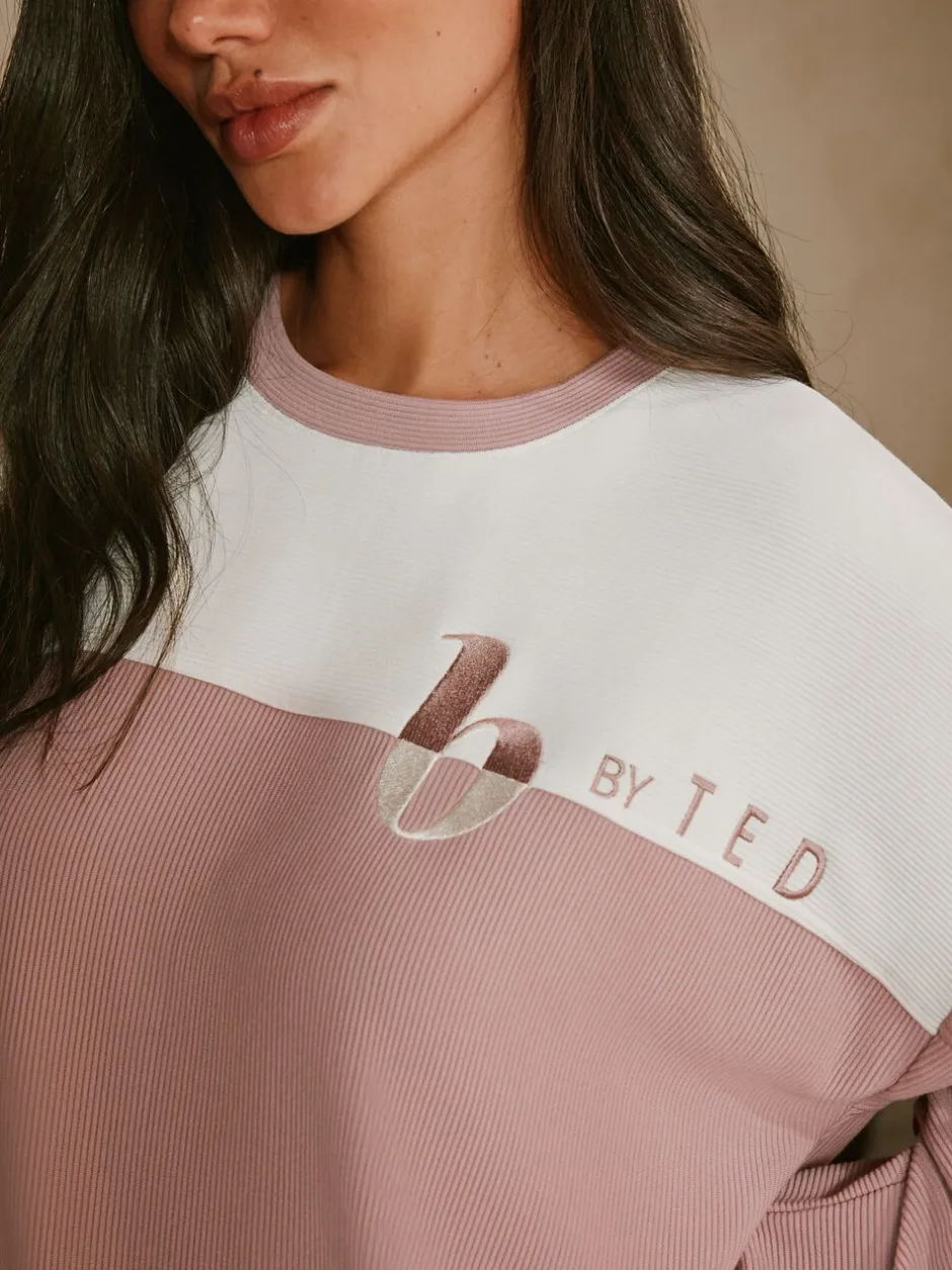 Pyjama's|Loungewear*B by Ted Baker Pink Ottoman Rib Lounge Top