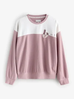 Pyjama's|Loungewear*B by Ted Baker Pink Ottoman Rib Lounge Top