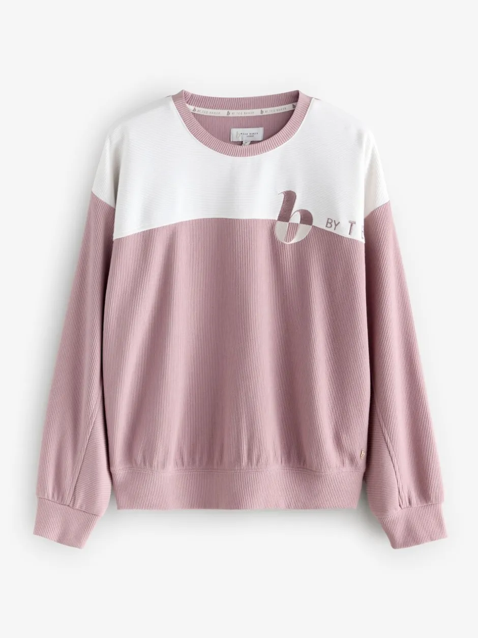 Pyjama's|Loungewear*B by Ted Baker Pink Ottoman Rib Lounge Top