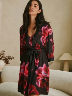 Badjassen|B by Ted Baker Purple Bright Floral Satin Robe