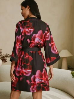 Badjassen|B by Ted Baker Purple Bright Floral Satin Robe