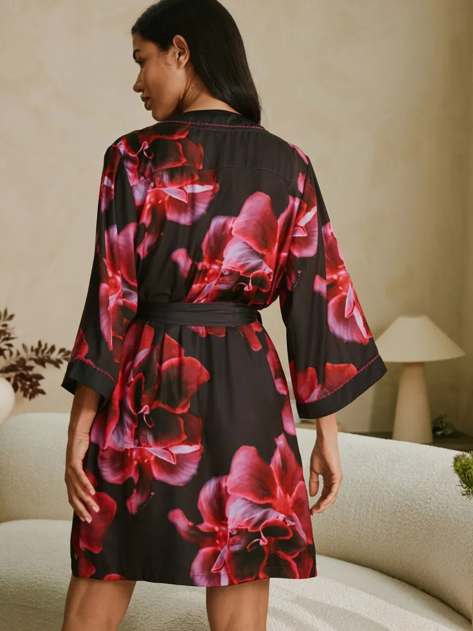 Badjassen|B by Ted Baker Purple Bright Floral Satin Robe
