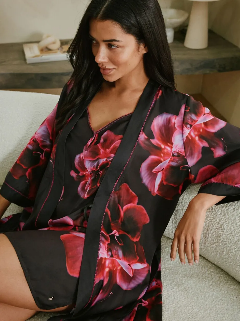 Badjassen|B by Ted Baker Purple Bright Floral Satin Robe