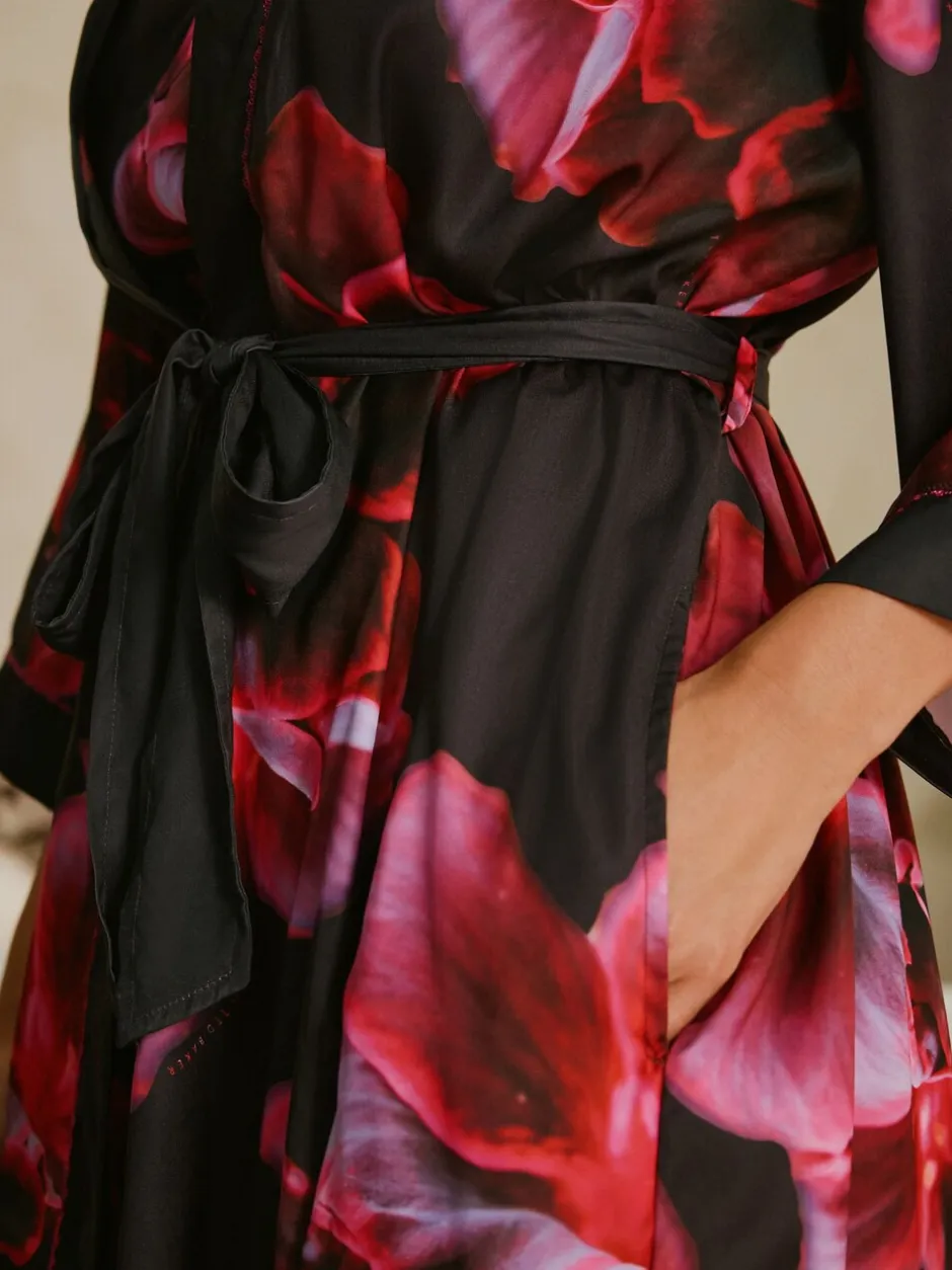 Badjassen|B by Ted Baker Purple Bright Floral Satin Robe