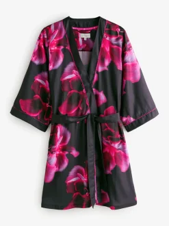 Badjassen|B by Ted Baker Purple Bright Floral Satin Robe