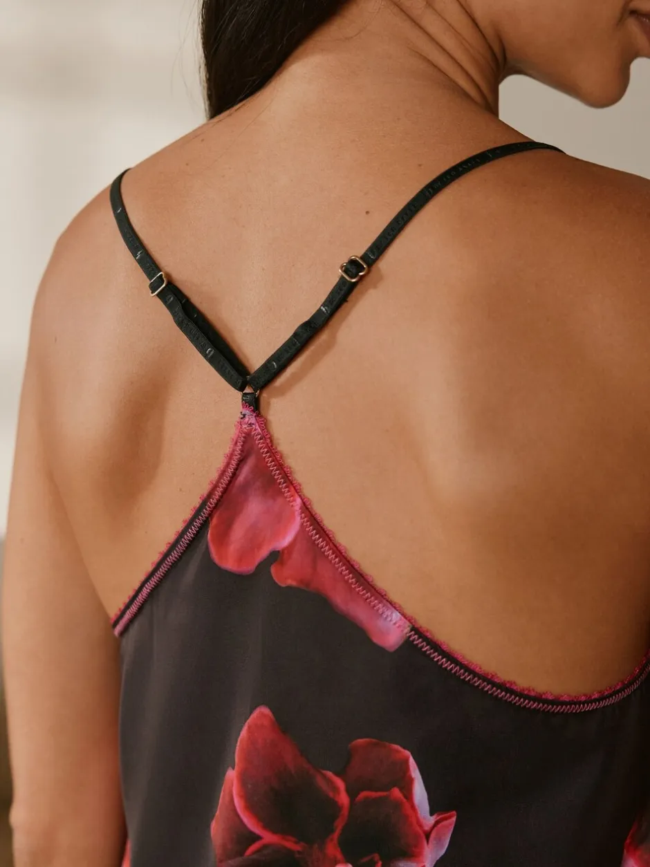 Pyjama's|Loungewear*B by Ted Baker Purple Satin Floral Cami Pyjamas