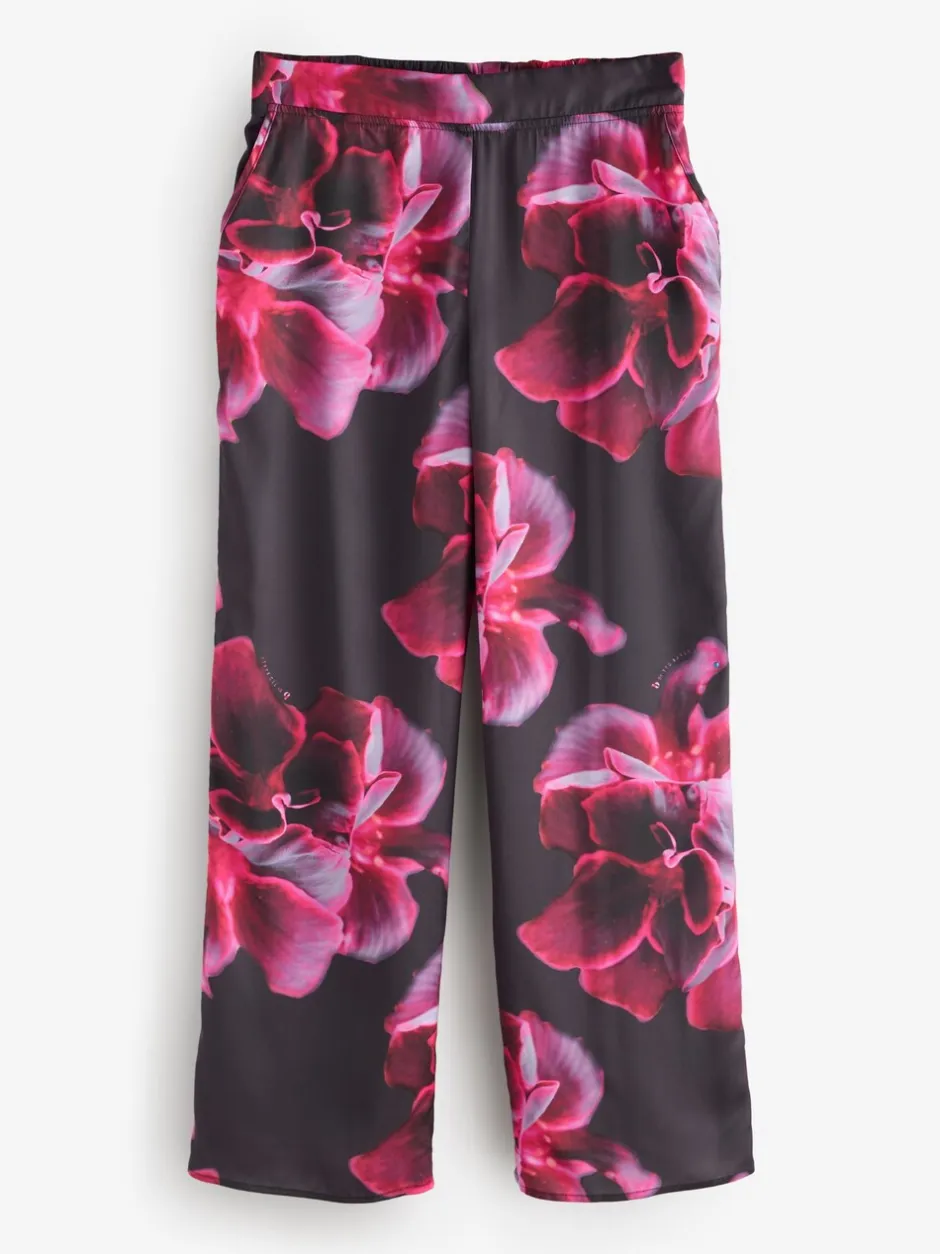 Pyjama's|Loungewear*B by Ted Baker Purple Satin Floral Cami Pyjamas