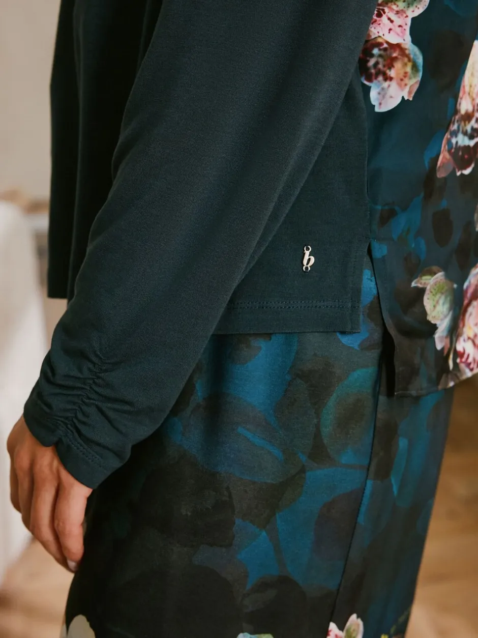 Pyjama's|Loungewear*B by Ted Baker Teal Blue Floral Satin Jersey Pyjamas