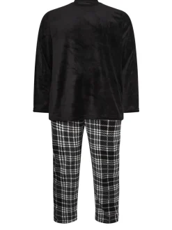 Pyjama's|Loungewear*BadRhino Big & Tall Checked Fleece Pyjama Bottoms