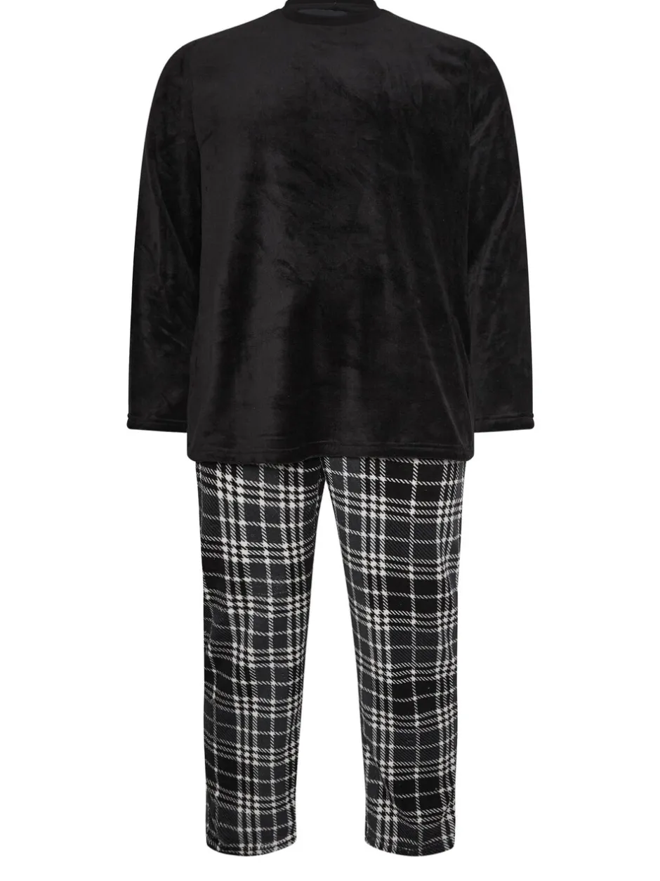 Pyjama's|Loungewear*BadRhino Big & Tall Checked Fleece Pyjama Bottoms