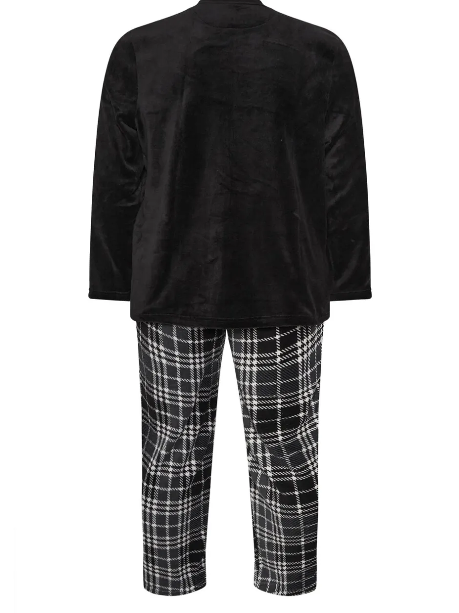 Pyjama's|Loungewear*BadRhino Big & Tall Checked Fleece Pyjama Bottoms