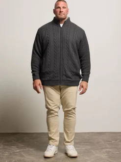 Jassen En Jacks|BadRhino Big & Tall Full Zip Cable Sherpa Lined Jacket