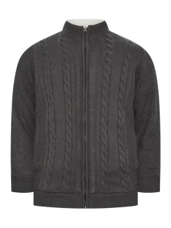 Jassen En Jacks|BadRhino Big & Tall Full Zip Cable Sherpa Lined Jacket