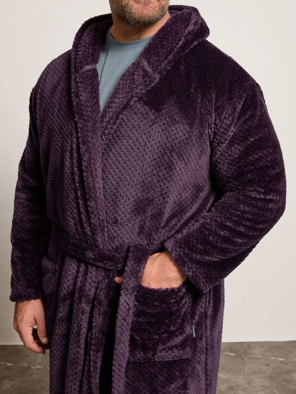Kamerjassen En Badjassen|BadRhino Big & Tall Textured Hooded Robe