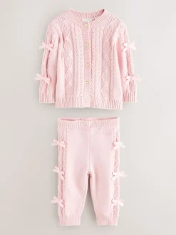 Gebreide Kleding|Baker by Ted Baker 2 Piece Bow Knitted Cardigan & Leggings Set