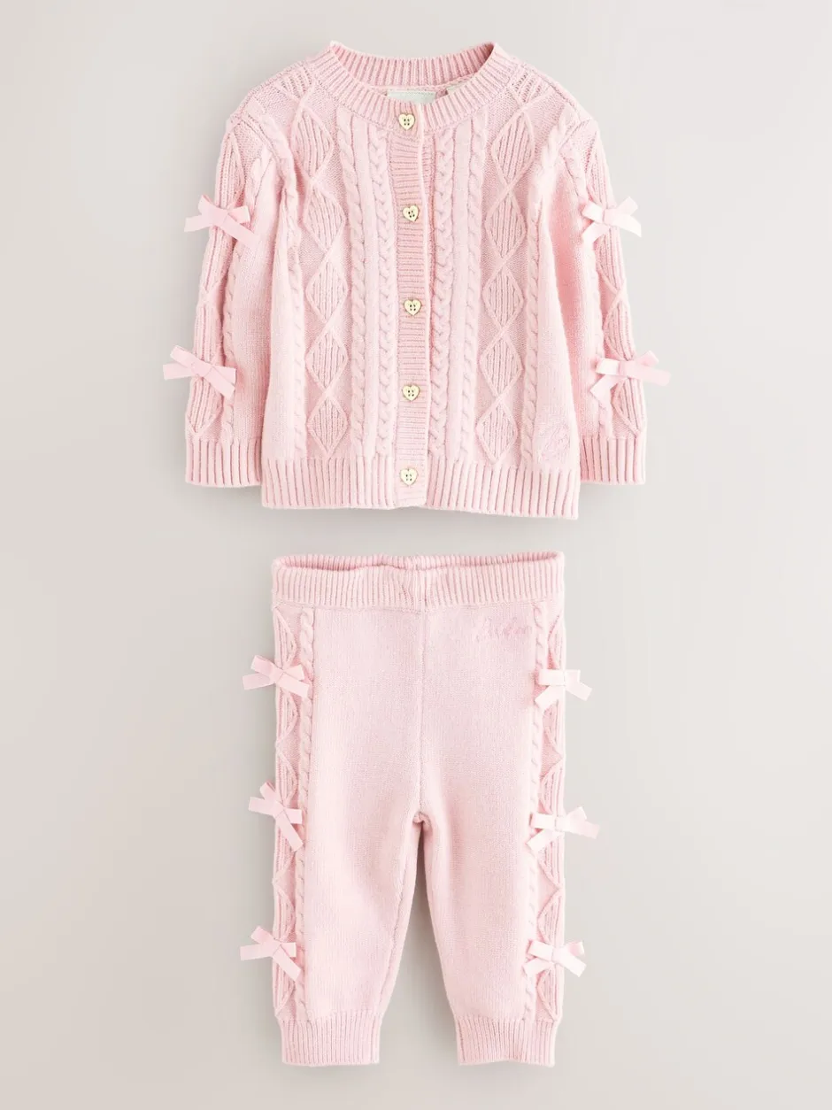 Gebreide Kleding|Baker by Ted Baker 2 Piece Bow Knitted Cardigan & Leggings Set