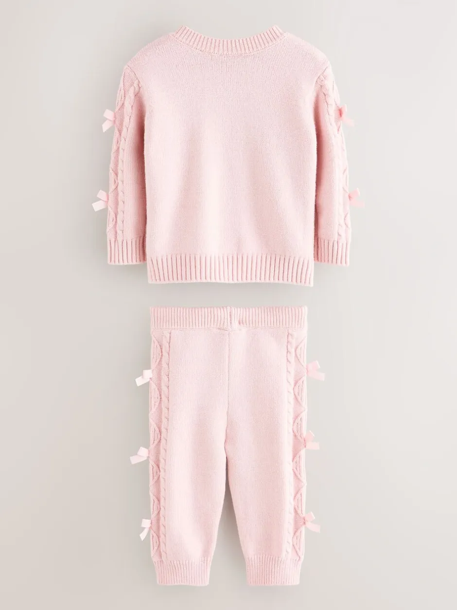 Gebreide Kleding|Baker by Ted Baker 2 Piece Bow Knitted Cardigan & Leggings Set