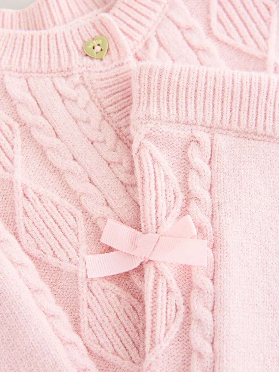 Gebreide Kleding|Baker by Ted Baker 2 Piece Bow Knitted Cardigan & Leggings Set