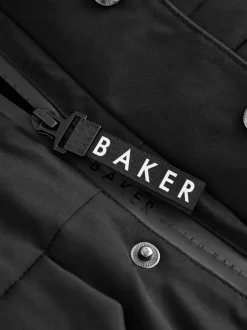Schoolkleding|Baker by Ted Baker - Regenbestendige gewatteerde zwarte bomberjas