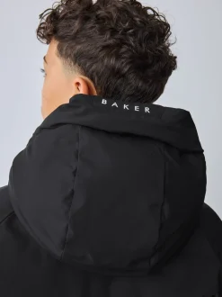Schoolkleding|Baker by Ted Baker - Regenbestendige gewatteerde zwarte bomberjas
