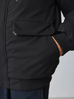 Schoolkleding|Baker by Ted Baker - Regenbestendige gewatteerde zwarte bomberjas