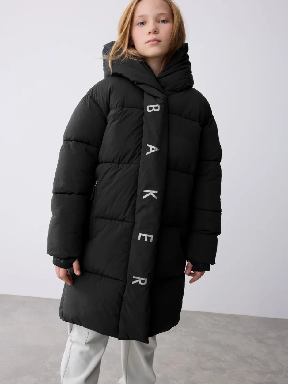 Schoolkleding|Jassen En Jacks*Baker by Ted Baker - Regenbestendige gewatteerde zwarte jas met dekbedomslag