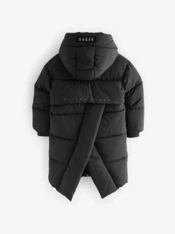 Schoolkleding|Jassen En Jacks*Baker by Ted Baker - Regenbestendige gewatteerde zwarte jas met dekbedomslag
