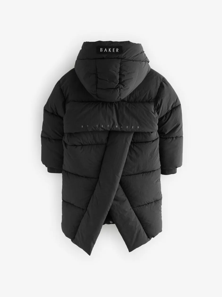 Schoolkleding|Jassen En Jacks*Baker by Ted Baker - Regenbestendige gewatteerde zwarte jas met dekbedomslag