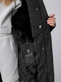 Schoolkleding|Jassen En Jacks*Baker by Ted Baker - Regenbestendige gewatteerde zwarte jas met dekbedomslag