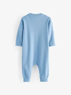 Rompertjes En Tuinbroeken|Baker by Ted Baker blauw 100% katoenen rompertje en omkeerbare hoed