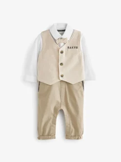 Rompertjes En Tuinbroeken*Baker by Ted Baker blauw modieus tweedelig lijkend rompertje