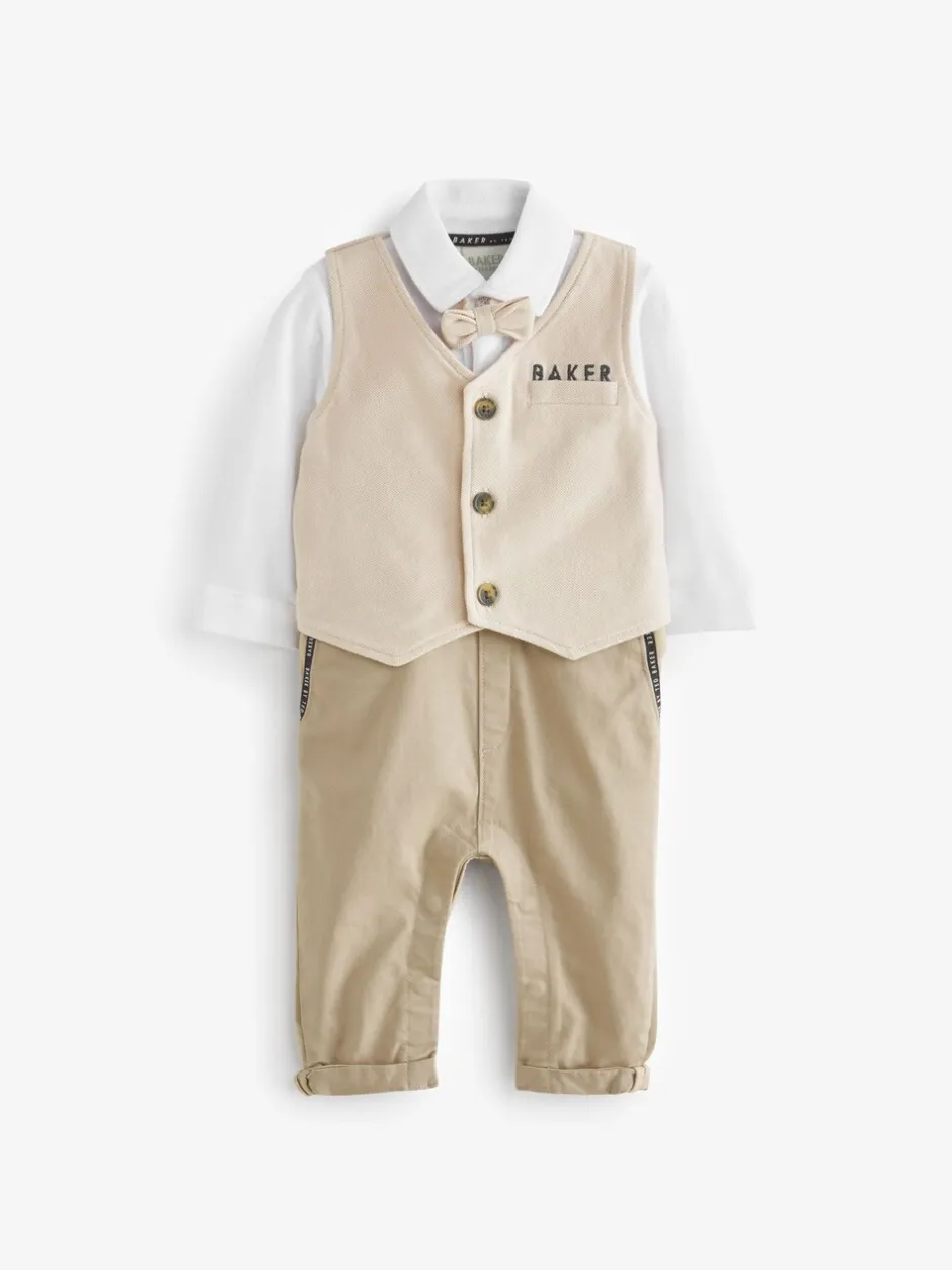 Rompertjes En Tuinbroeken*Baker by Ted Baker blauw modieus tweedelig lijkend rompertje