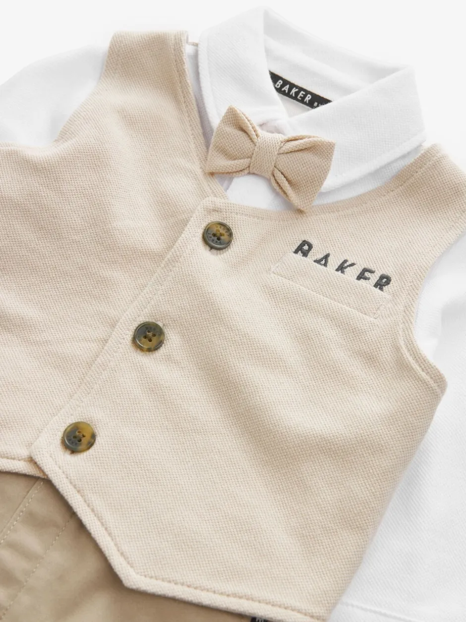 Rompertjes En Tuinbroeken*Baker by Ted Baker blauw modieus tweedelig lijkend rompertje