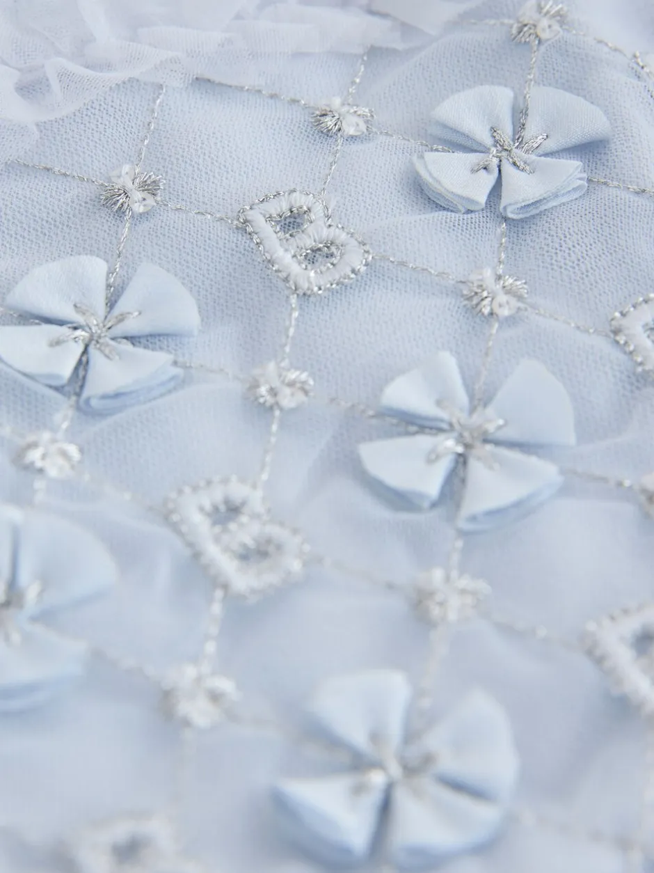 Gelegenheidskleding|Jurken|Baker by Ted Baker Blue Mesh Embroidered Detail Dress